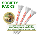 Society Packs (1 ball marker & 3 tees)