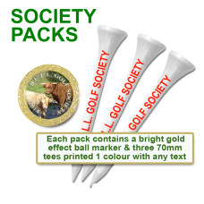 Society Packs (1 ball marker & 3 tees)